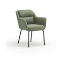 Scaun de living verde cu cotiere tapițat Sadira – Teulat