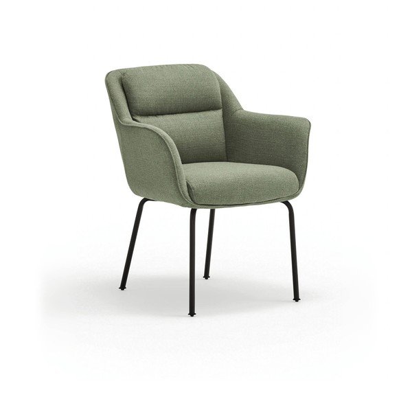 Scaun de living verde cu cotiere tapițat Sadira – Teulat