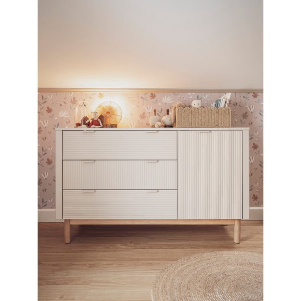Comodă pentru copii bej joasă 144,5x52 cm Miloo – Pinio-image-4