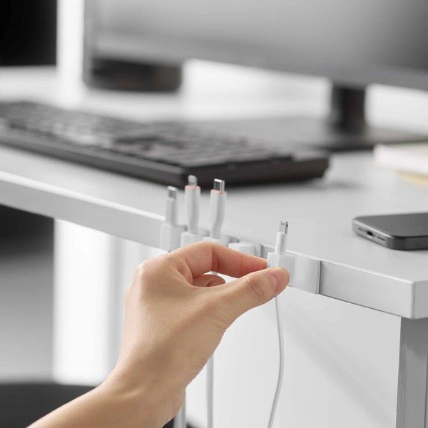Organizatoare albe pentru cabluri 5 buc. din metal Smart – YAMAZAKI-image-3