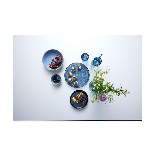 Farfurie neagră/albastră pentru desert  din gresie ø 21 cm Gastro Dark Blue/Black – Bitz-image-2