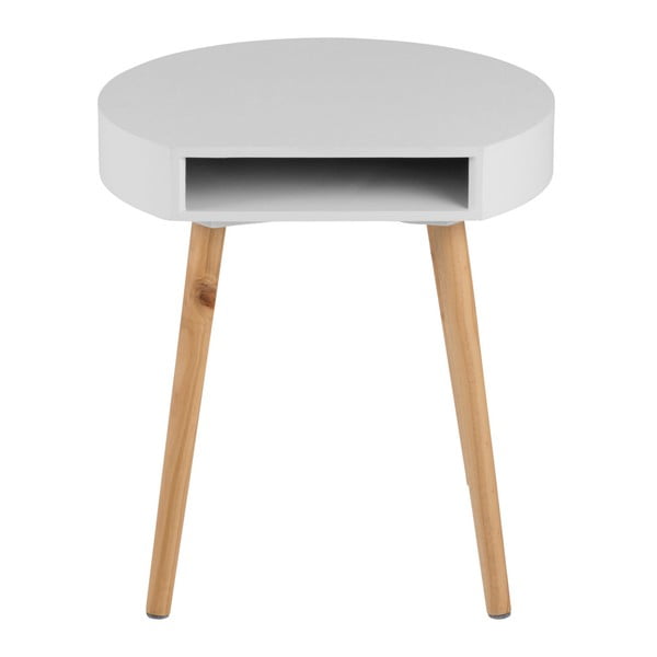 Masă auxiliară cu compartiment Actona Ela, alb-image-1