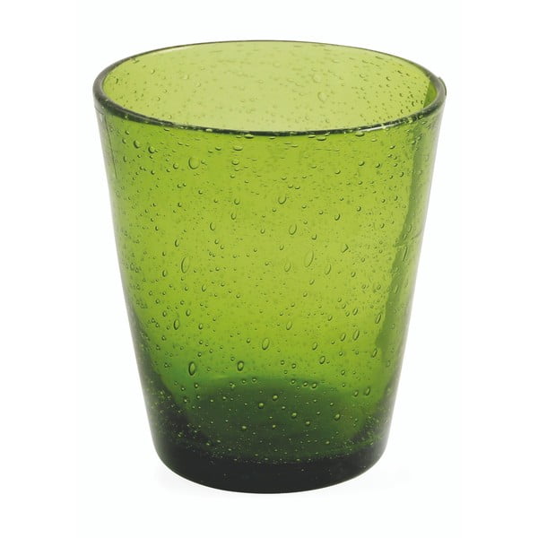 Set 6 pahare din sticlă suflată Villa d'Este Cancun, 330 ml, verde