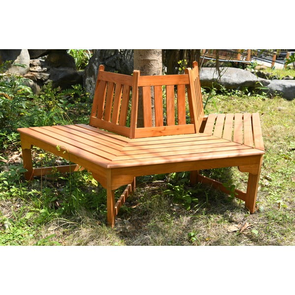 Bancă de grădină în culoare naturală din lemn masiv Ontario – Garden Pleasure-image-4
