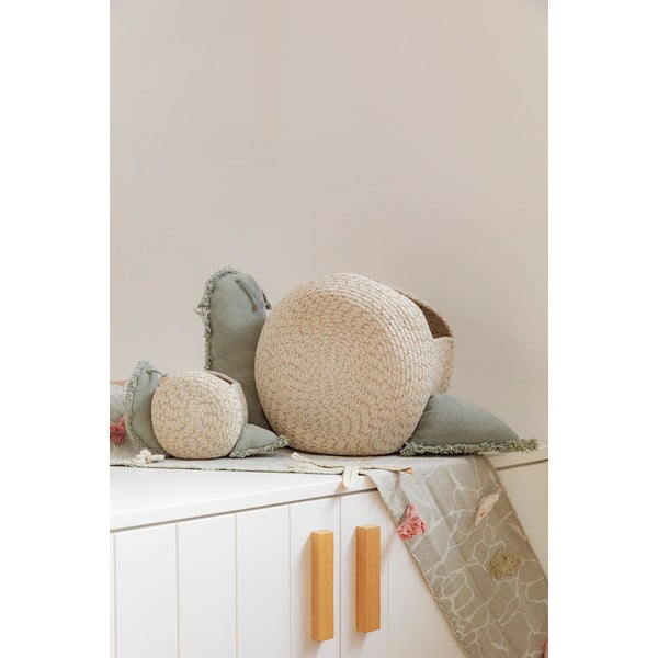 Coș de jucării pentru copii crem-verde salvie din material textil 60x24x30 cm Big Snail – Lorena Canals-image-3