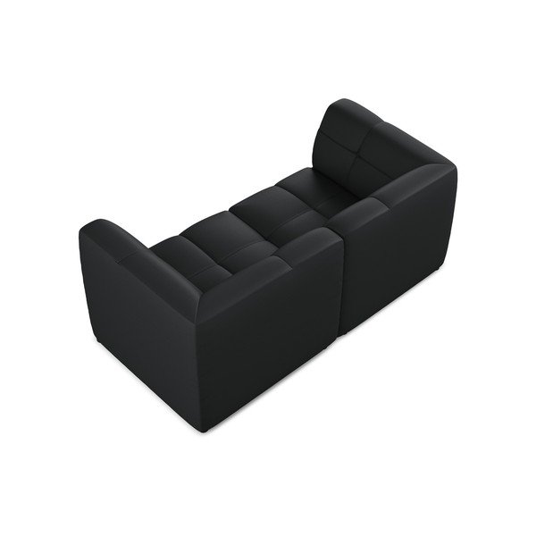 Canapea neagră cu tapițerie din imitație de piele 180 cm Aloha – Makamii-image-4