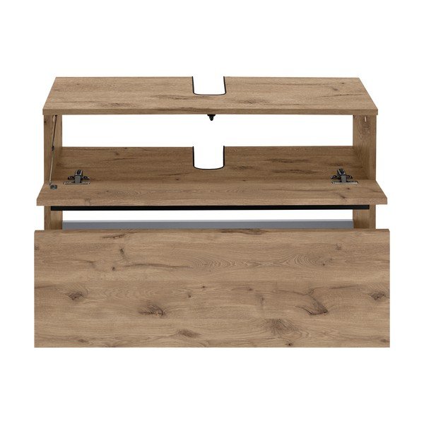 Dulap sub chiuvetă în culoare naturală cu aspect de lemn de stejar 80x55 cm Wisla – Støraa-image-3