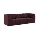 Canapea burgundy cu tapițerie din catifea 255 cm Aloha – Makamii