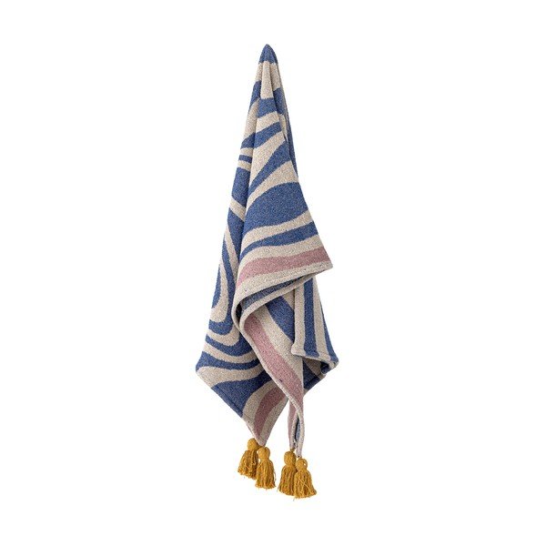 Pătură albastră din amestec de bumbac 130x160 cm Arlie – Bloomingville-image-3