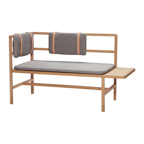 Bancă cu pernă Hübsch Oak Bench-image-4