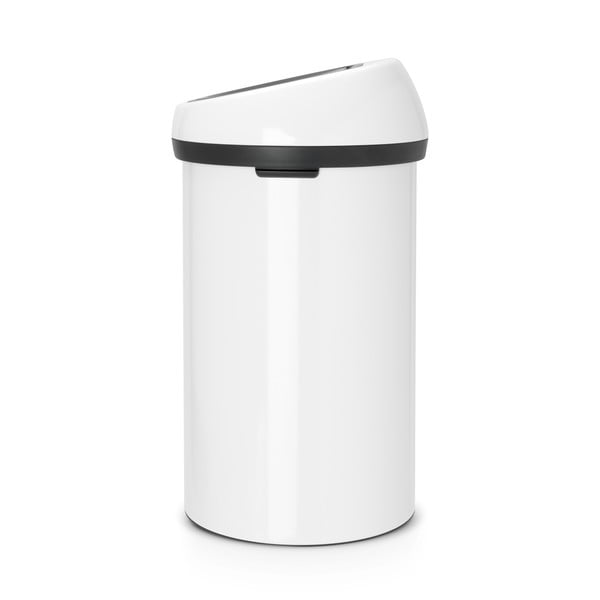 Coș de gunoi alb cu senzori de atingere din oțel 60 l Touch Bin – Brabantia-image-1