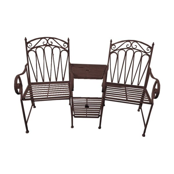 Bancă de grădină neagră din metal Rinjani – Garden Pleasure-image-1