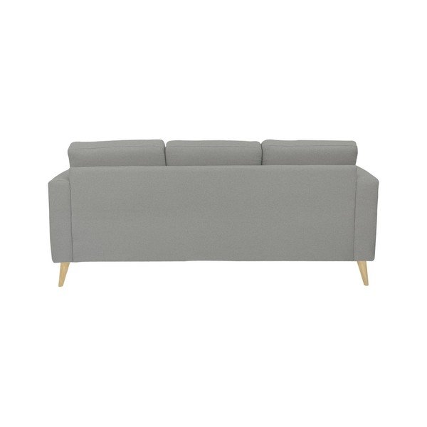 Canapea cu 3 locuri, cu picioarele culoare naturală, Helga Interiors Alex, gri deschis-image-4