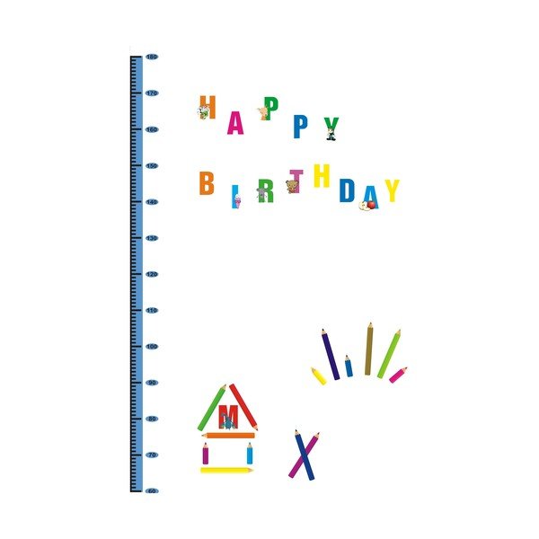 Autocolant pentru copii de tip metru pentru ușă/pentru perete 70x50 cm Alphabet – Ambiance-image-1