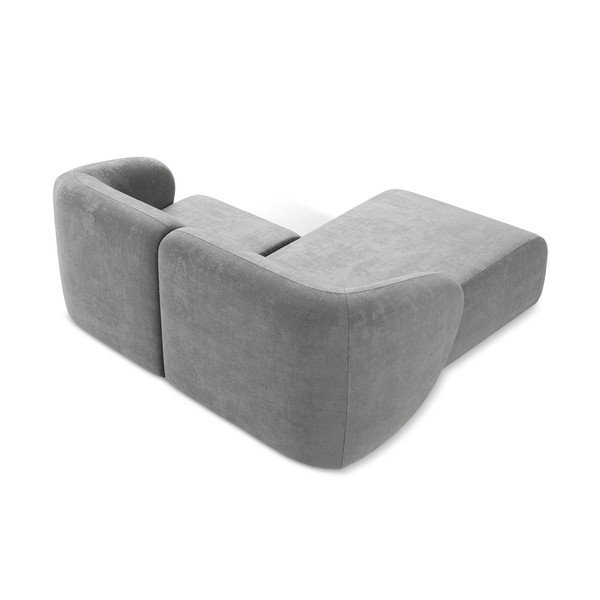 Colțar gri cu tapițerie din chenille (cu colț pe partea stângă/cu șezlong) Lani – Makamii-image-3