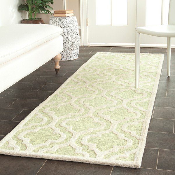 Covor din lână Safavieh Lola 76 x 243 cm, verde - alb-image-3