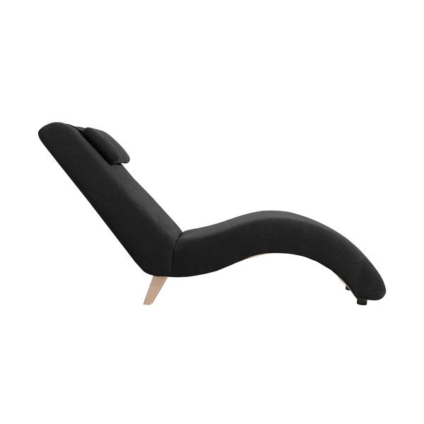 Șezlong Max Winzer Norris Velor, negru-image-1