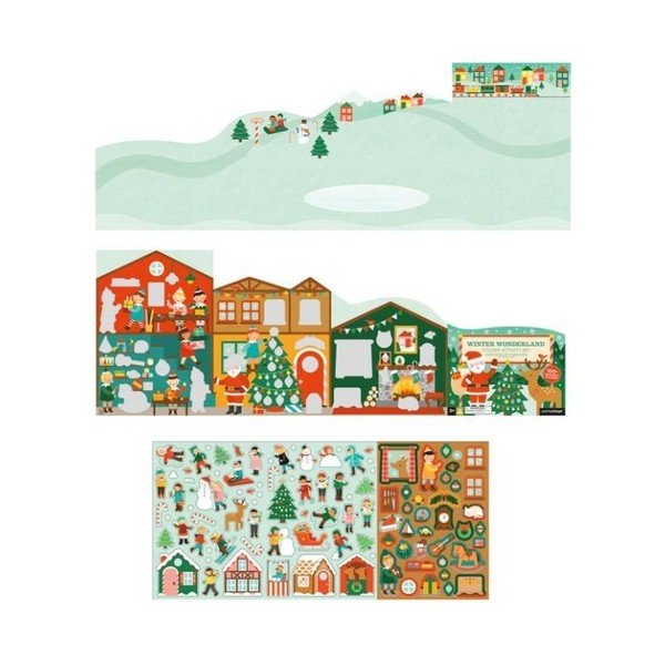 Set interactiv cu autocolante din hârtie reciclată și vopsea vegetală Petit collage Fairy Winter Wonder-image-1