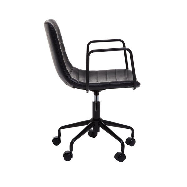 Scaun de birou negru din imitație de piele Forbes – Premier Housewares-image-3