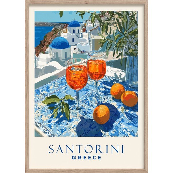 Tablou cu ramă imprimat 50x70 cm Santorini – Styler