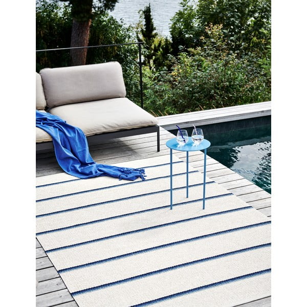 Covor pentru exterior și interior albastru/crem 70x90 cm Olle Blue Vanilla – Pappelina-image-4