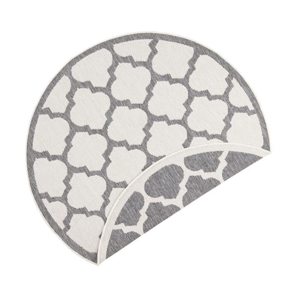 Covor adecvat pentru exterior NORTHRUGS Palermo, ⌀ 140 cm, gri-crem