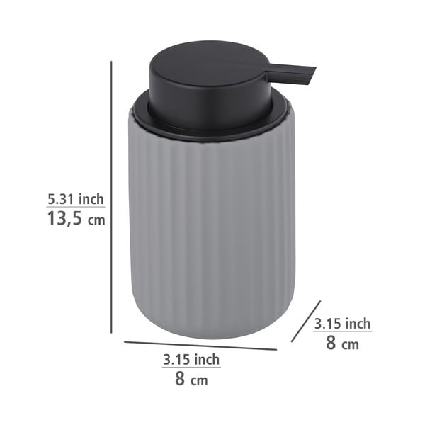 Dozator de săpun din ceramică Wenko Belluno, gri-image-3