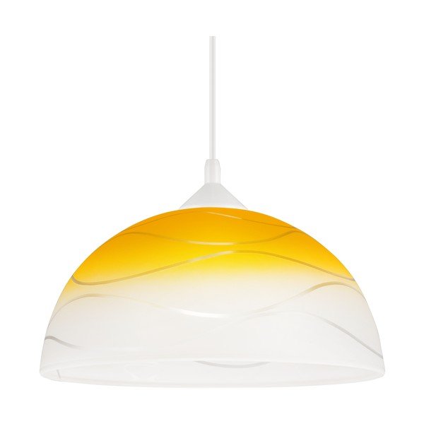 Lustră galbenă cu abajur din sticlă ø 30 cm Sfera – LAMKUR-image-4