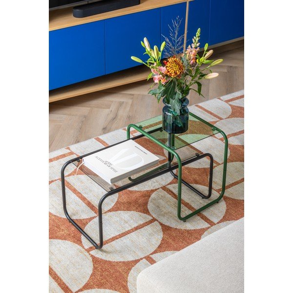 Măsuță auxiliară cu blat din sticlă 40x50 cm Ventana – Leitmotiv-image-1