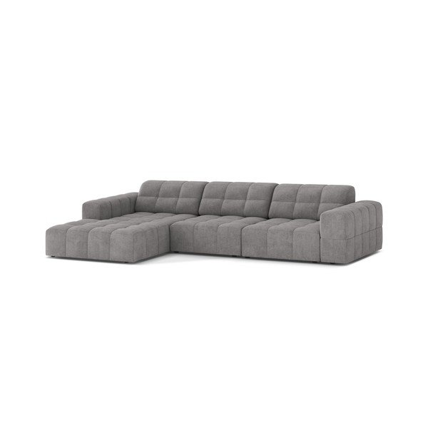 Colțar gri cu tapițerie din chenille (cu colț pe partea stângă/cu șezlong) Chicago – Cosmopolitan Design-image-1