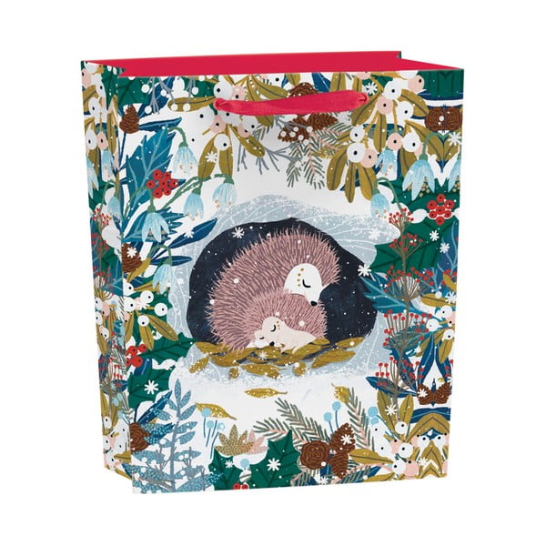 Pungă de cadouri 25x10 cm  cu model de Crăciun Snowy Sanctuary – Roger la Borde