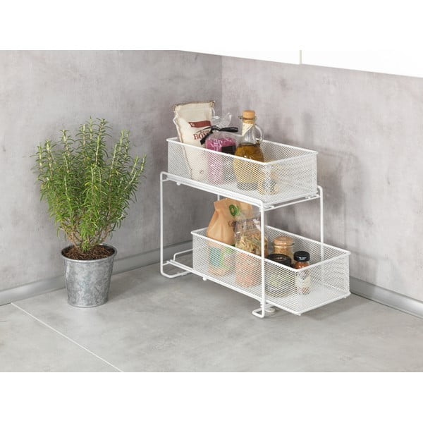 Suport cu 2 coșuri metalic alb cu ventuze Wenko -image-2