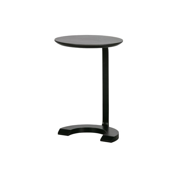 Măsuță auxiliară cu blat din lemn de mango WOOOD Floor, negru-image-2