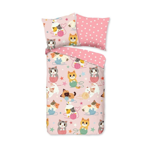 Lenjerie de pat pentru copii din bumbac  140x200 cm Cats – Bonami Selection