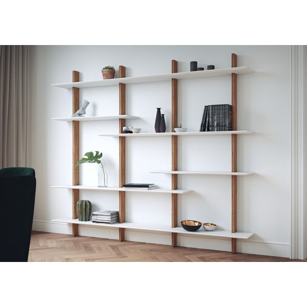 Sistem modular de rafturi alb/aspect de lemn de stejar 224x190 cm Bridge – Tenzo-image-4