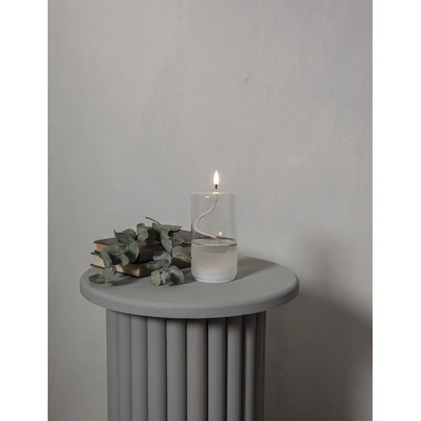 Lumânare albă cu LED în sticlă Star Trading Flamme Float, înălțime 17,5 cm-image-3