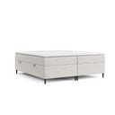 Pat boxspring gri deschis cu spațiu de depozitare 160x200 cm Araya – Maison de Rêve