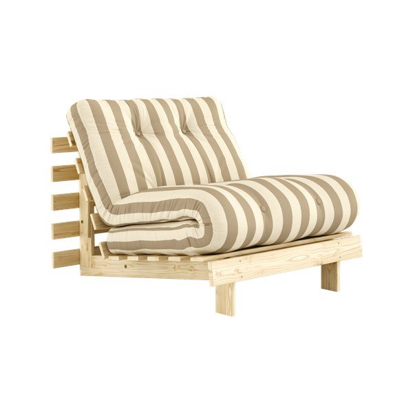 Fotoliu bej/crem de tip futon/din lemn Roots – Karup