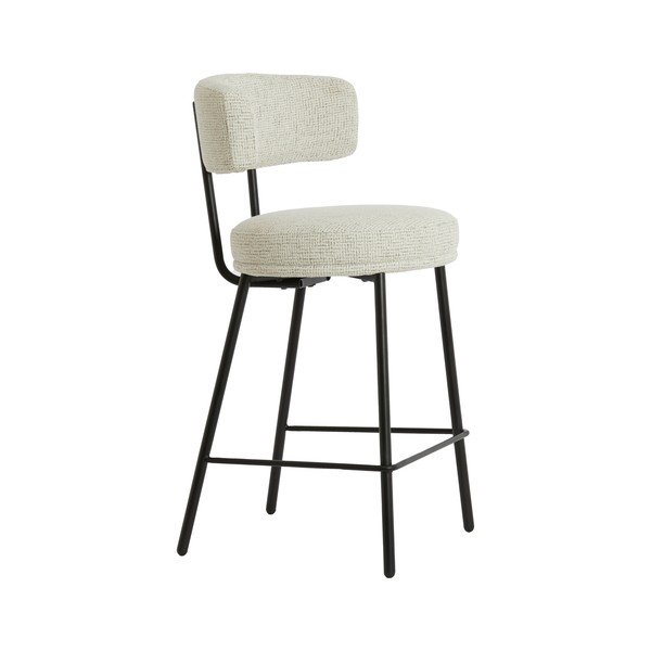 Scaun de bar crem tapițat Harvie – Light & Living