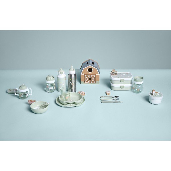 Sticlă pentru copii verde-deschis din plastic 400 ml Little Farm by Little Dutch – Mepal-image-1