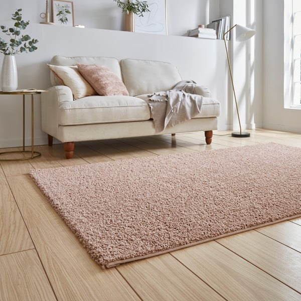 Covor în culoarea somonului lavabil din fibre reciclate 120x170 cm Bali – Think Rugs-image-2