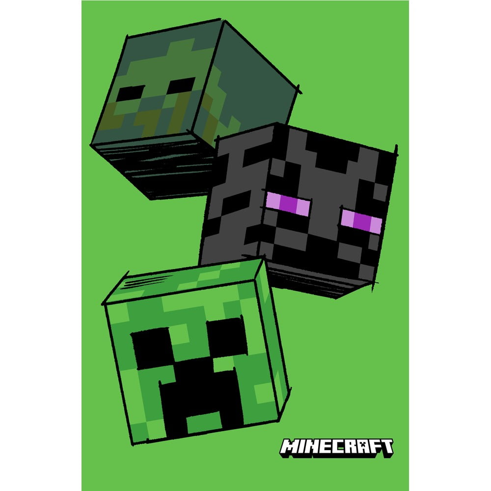 Pătură pentru copii verde din polar, fleece 100x150 cm Minecraft 