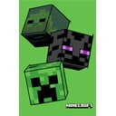 Pătură pentru copii verde din polar, fleece 100x150 cm Minecraft "The Mobs" – Jerry Fabrics