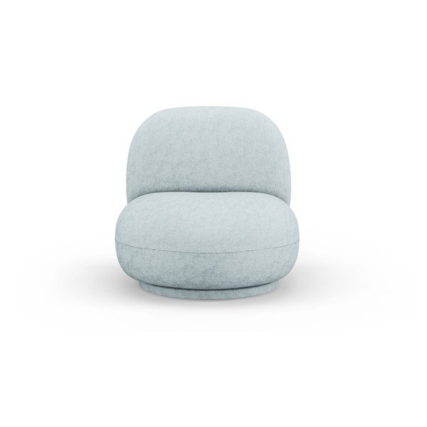 Fotoliu albastru deschis pivotant cu tapițerie din chenille Chuck – Micadoni -image-1