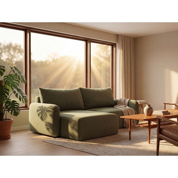 Colțar portocaliu extensibil/cu spațiu de depozitare Kalena – Makamii-image-1