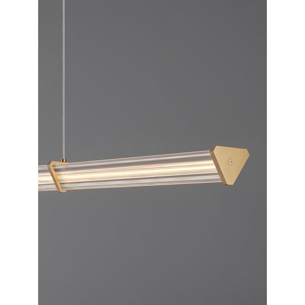 Lustră auriu mat LED cu intensitate reglabilă din metal cu abajur din sticlă acrilică Pheme – Nova Luce-image-2