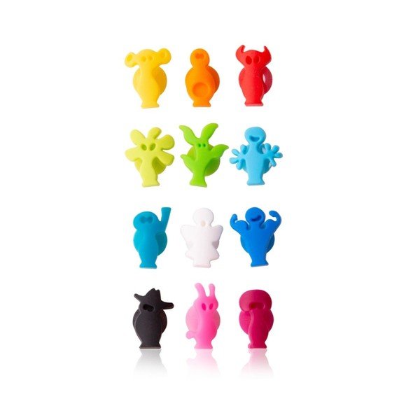 Set de accesorii pentru recunoașterea paharelor din silicon Paty people – VacuVin