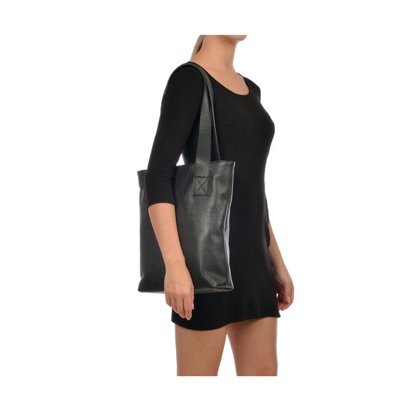 Geantă shopper din piele Mangotti Bags Agatha, negru-image-4