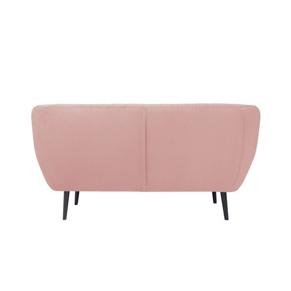 Canapea cu 2 locuri și picioare negre Mazzini Sofas Toscane, roz deschis-image-3