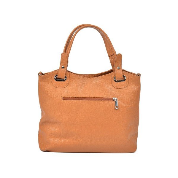 Geantă din piele Luisa Vannini Tote, maro coniac-image-1